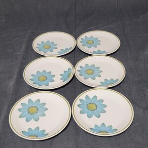6 Noritake UP-SA DAISY, Bread Plates Set Progression China #9001